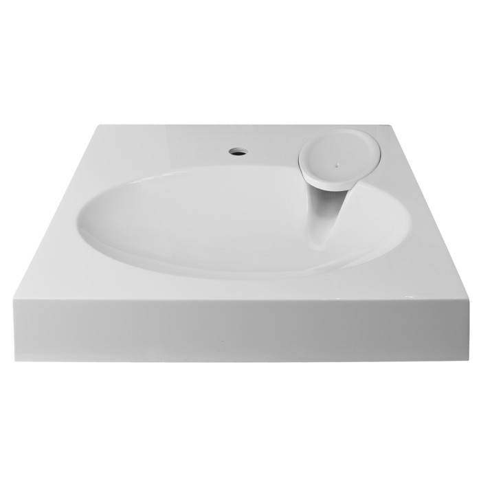 Раковина Elegance NEW 600х600х100 литьевой мрамор, сифон в комплекте, белая, Azario Elegance - CS00086606