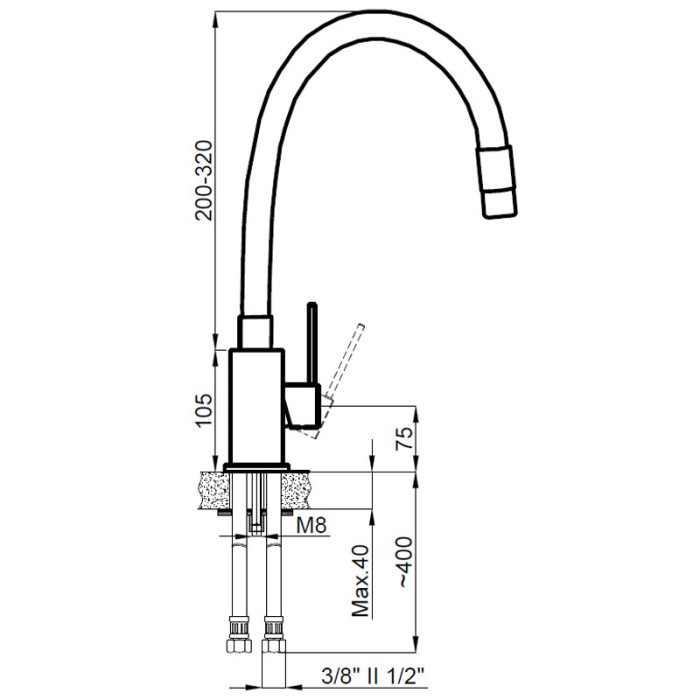 Смеситель для кухни с гибким изливом, хром, Azario TASCO арт. AZ-15494321