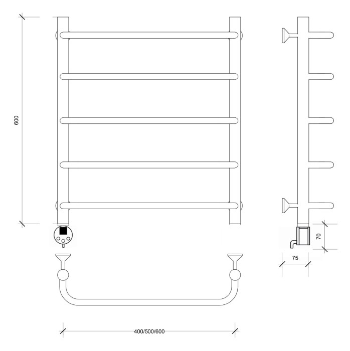 Полотенцесушитель электрический 60x50 Мерида 1 Secado арт. 4673739235041