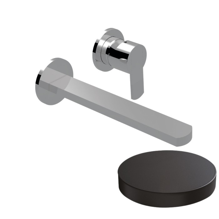 Смеситель для раковины встраиваемый, излив 15 см, без донного клапана, Giulini Surf deluxe, черный матовый арт. 5825-15DLNO