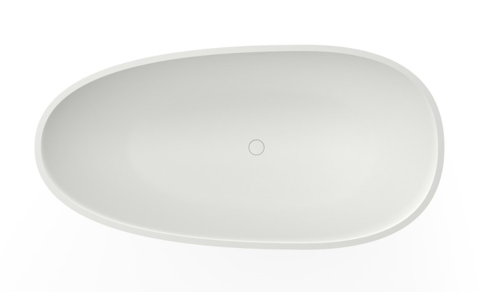 Ванна из искусственного камня 1690х850х540 свободностоящая, с белым матовым донным клапаном, белая матовая, Azario Clovis арт. CLO17085S