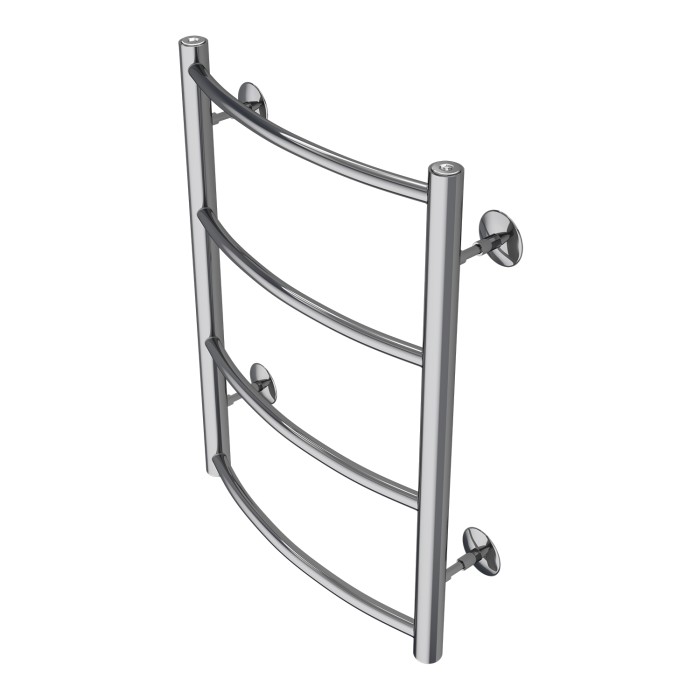 Полотенцесушитель водяной 400/600 4 секции, нижнее/диагональное подключение, 1/2", хром, Verona Azario - AZ04146