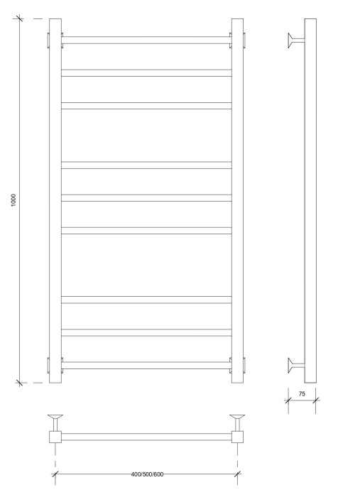 Полотенцесушитель водяной 100x40 Модена 3 (хром) Secado арт. 4603759401836