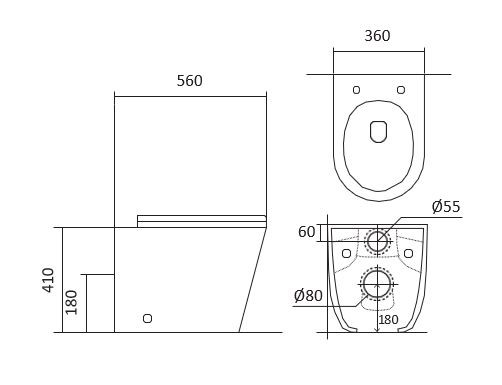 Унитаз напольный приставной, безободковый Aquatek Вега арт. AQ1906-00