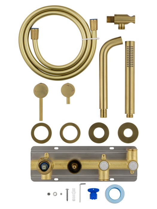 Смеситель для ванны встраиваемый, Wonzon & Woghand Stick, WW-889017-BG цвет: золото