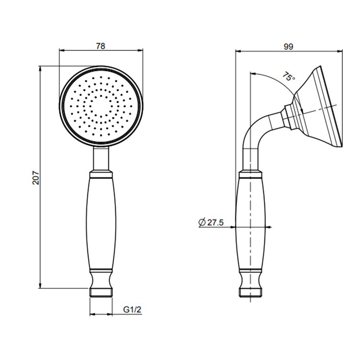 Fima Carlo Frattini Ручной душ из латуни, Wellness, F2059CR цвет: хром