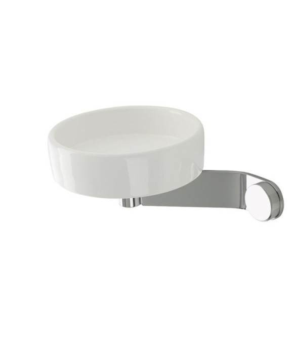 Настенная белая керамическая мыльница STIL HAUS Bucket, BK09(08-BI) цвет: хром