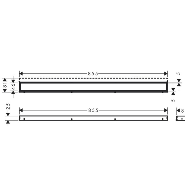 Внешняя часть трапа для душа Match, 90см, с регулировкой по высоте RainDrain Match Hansgrohe, белый арт. 56040450