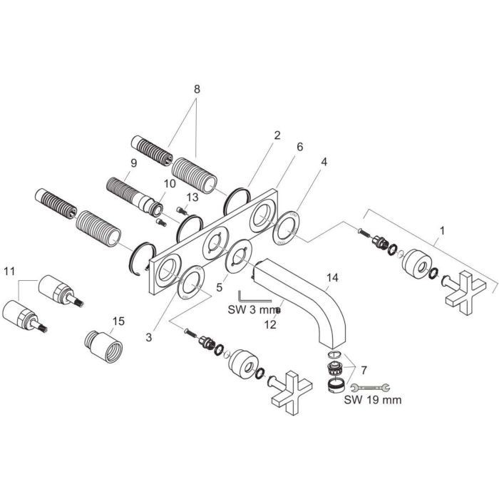 Смеситель для раковины Citterio Axor, шлифованная медь арт. 39144950