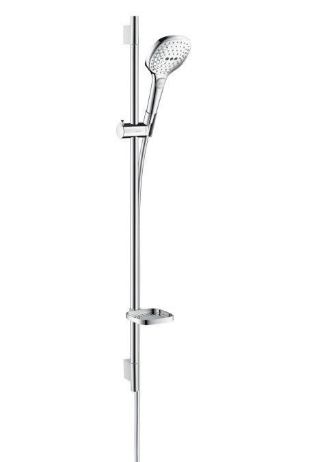 Душевой гарнитур со штангой 90см и мыльницей Raindance Select E Hansgrohe, белый, хром арт. 26623400