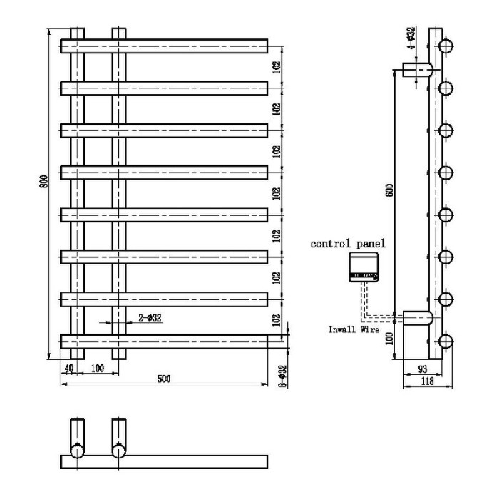 Полотенцесушитель электрический, Black Uno Boheme 722-B