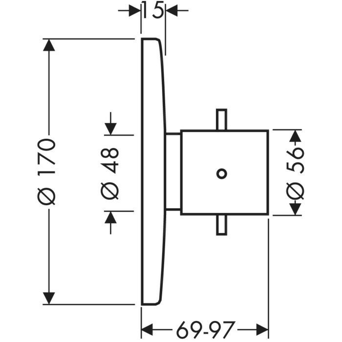 Термостат для душа Starck Axor, шлифованный черный хром арт. 10715340
