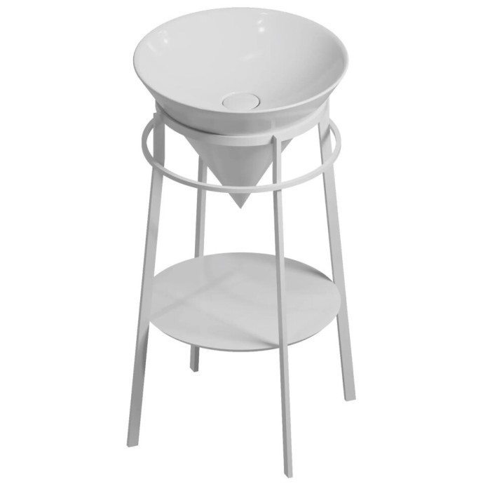 Круглая полка встраиваемая 43см, Cono Kerama Marazzi, белый - CO4.43\WHT