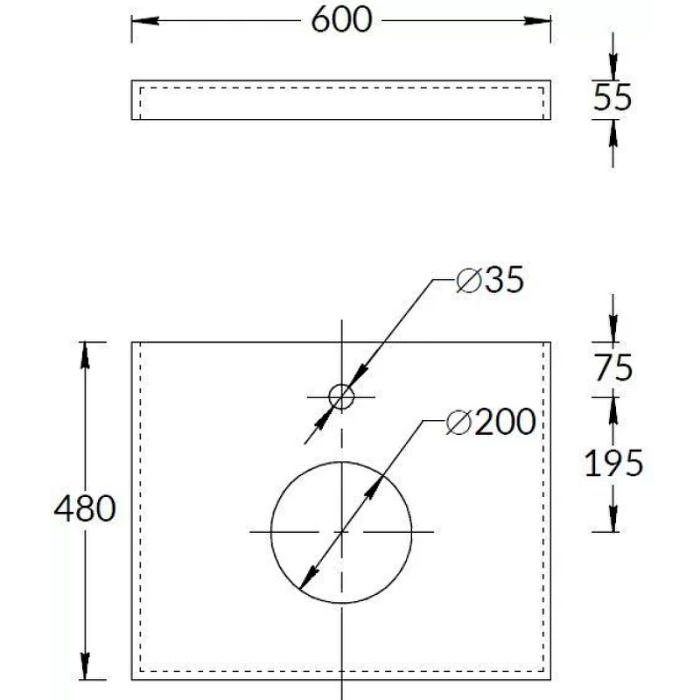 Столешница из керамогранита Риальто 60х48см, Canaletto Kerama Marazzi, бежевый - CN60.SG560420R