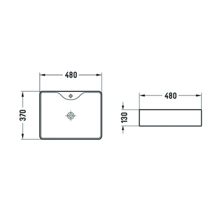 Раковина накладная 480*370*130 белая, Azario - AZ-2010 SP