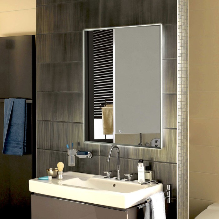 Зеркало 800х1000 c подсветкой и диммером, сенсорный выключатель, Azario Алмина - LED-00002315