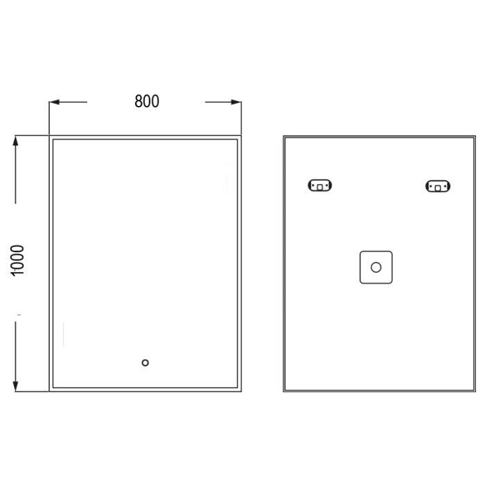 Зеркало 800х1000 c подсветкой и диммером, сенсорный выключатель, Azario Алмина - LED-00002315