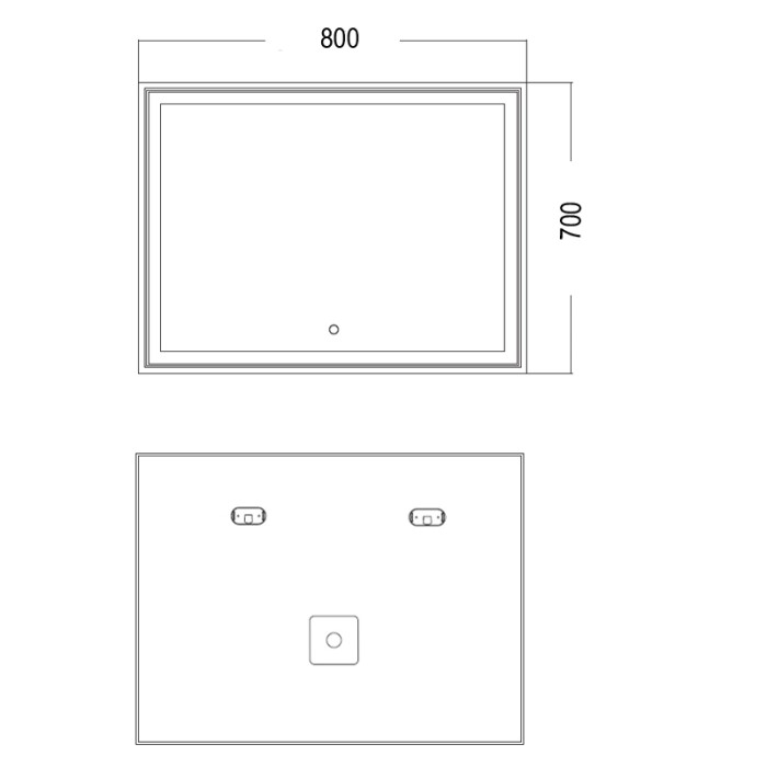 Зеркало Melis 800х700 влагостойкое с подсветкой и диммером, Azario Плаза - CS00066635