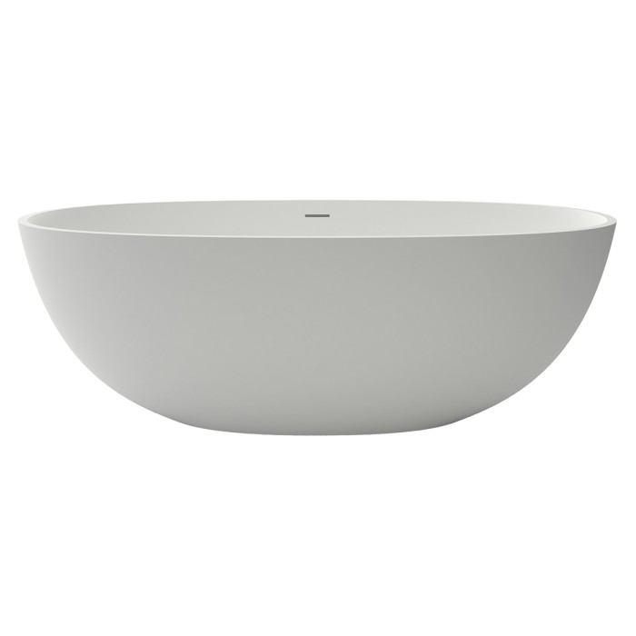 Ванна из искусственного камня 1700х790х580 свободностоящая белая матовая, с белым матовым донным клапаном, Azario Charters арт. CHA17079S