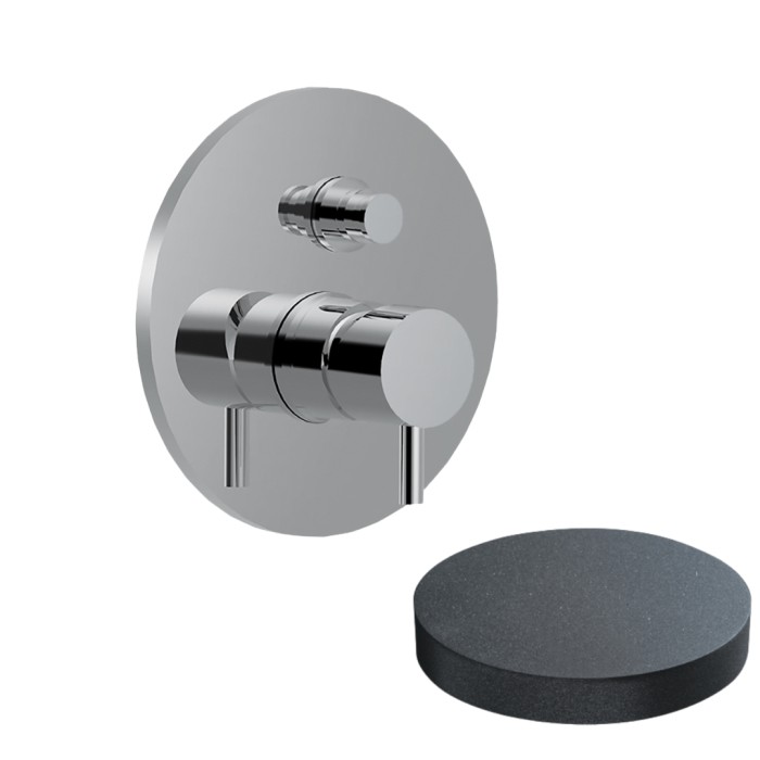 Внешняя часть смесителя для душа встраиваемого, на 2 режима, с кнопкой-переключателем, Giulini My future, графит арт. 5963EPGF