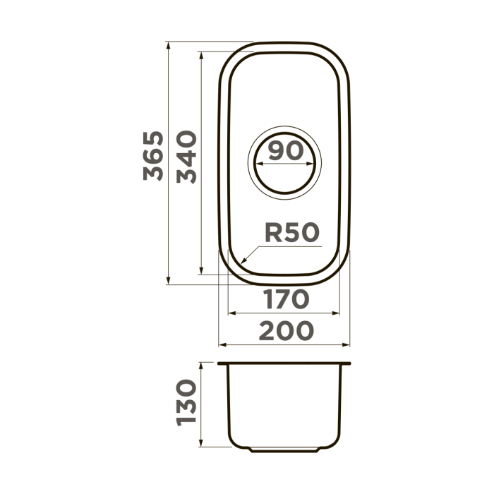 Кухонная мойка Omoikiri Omi 20-U-IN нерж. сталь, цвет нержавеющая сталь арт. 4997022