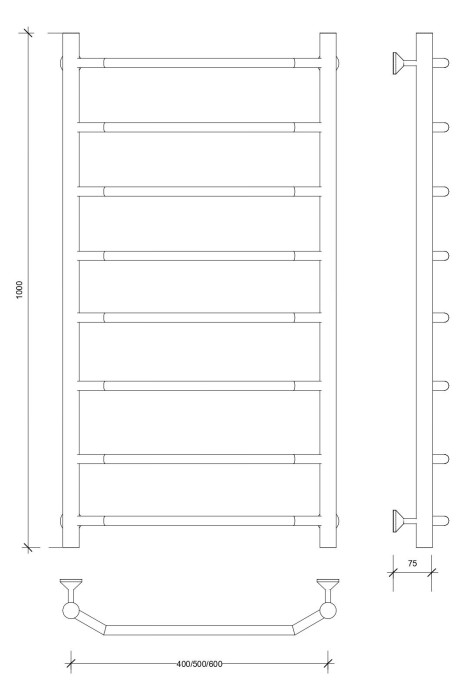 Полотенцесушитель водяной 100x50 Агата 1 (хром) Secado арт. 4603759402185