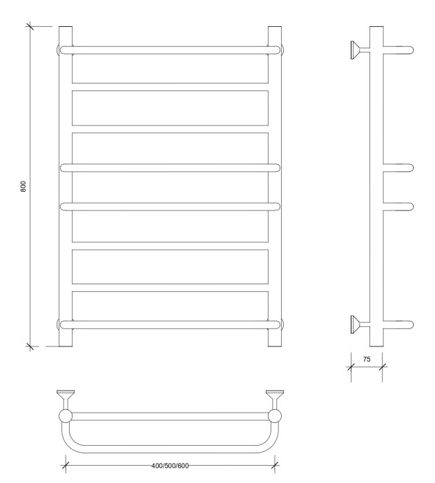 Полотенцесушитель водяной 80x40 Верона 1 (хром) Secado арт. 4603777445928