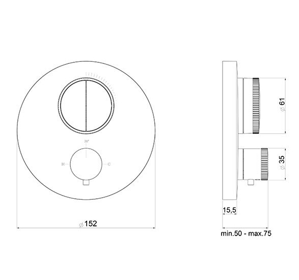 Душевая система Almar Core встраиваемая с термостатом, цвет нержавеющая сталь брашированная арт. SET-Core.NB