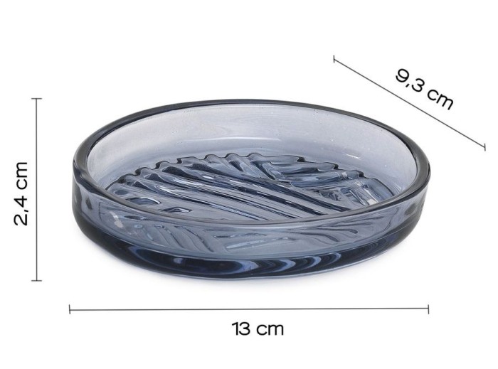 Настольная стеклянная мыльница Corinne Gedy, CR11(05) цвет: голубой