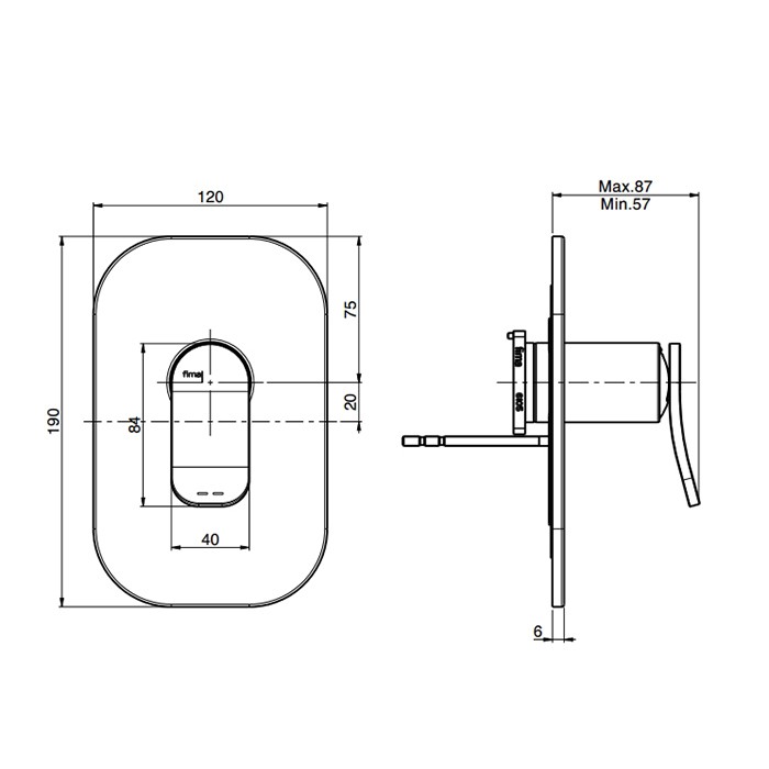 Fima Carlo Frattini Смеситель для душа, встраиваемый, без внутр. части, Flo, F3809X1CR цвет: хром