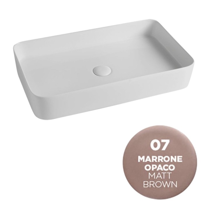 Накладная раковина 65x40xh11 см, Olympia ceramica Smash, бежевый матовый арт. SMA42RE65007