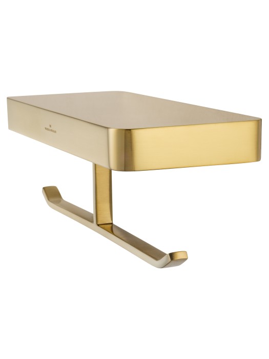 Двойной держатель для туалетной бумаги с полкой, Wonzon & Woghand Lotte, WW-8356-BG цвет: золото