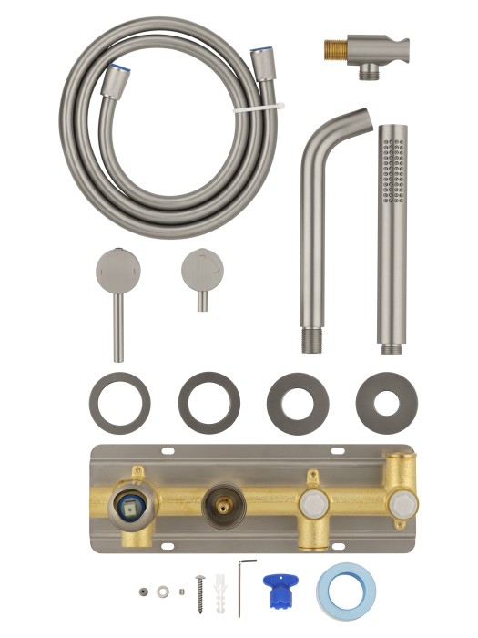Смеситель для ванны встраиваемый, Wonzon & Woghand Stick, WW-889017-BN цвет: никель