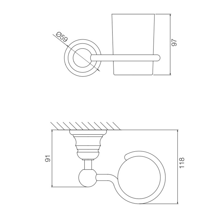 Fima Carlo Frattini Стакан, подвесной, Accessori, F6063/1OR цвет: золото