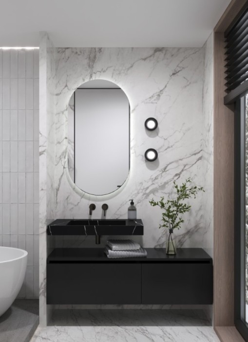 Столешница моноблок nero marquina (810x452x80), Boheme Flat - 859-080-NM