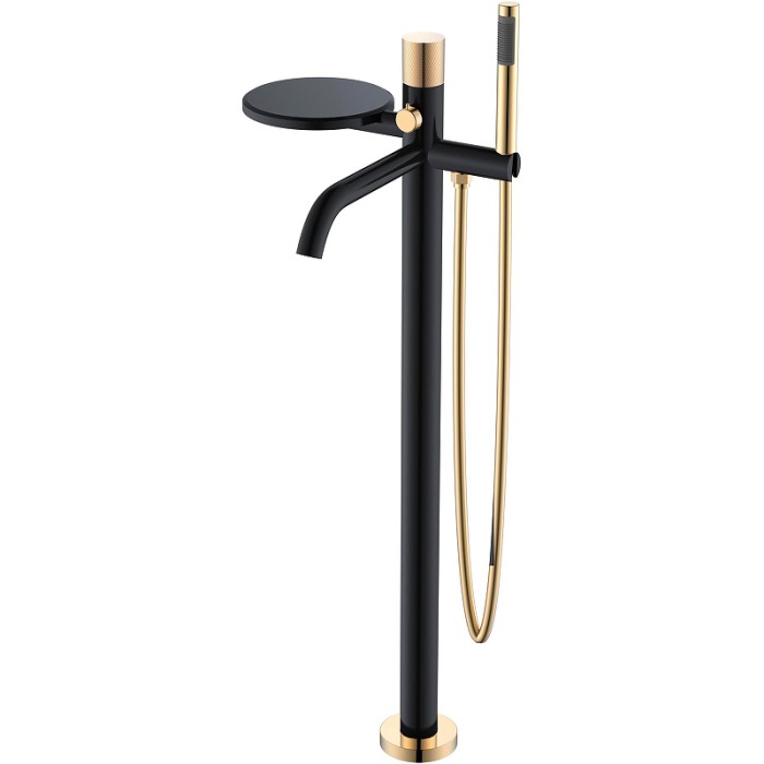 Смеситель напольный black touch gold, Boheme Stick - 129-BG.2