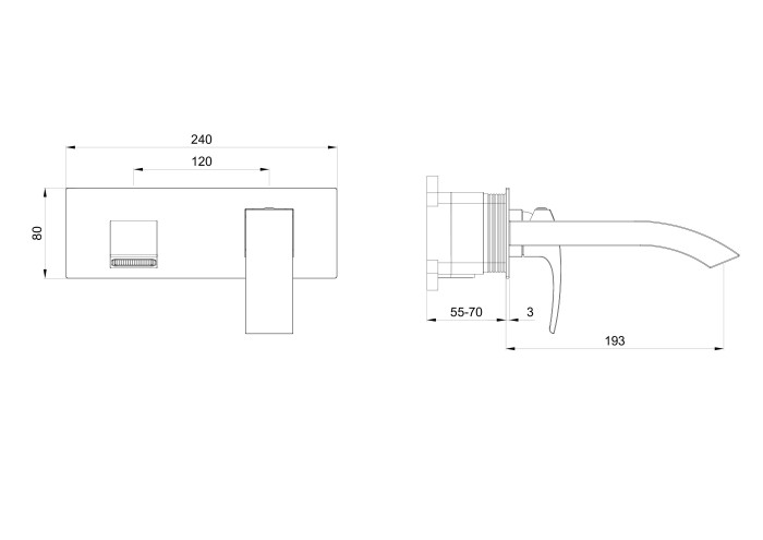 Смеситель для раковины встраиваемый, Wonzon & Woghand Fit, WW-88869009-CR цвет: хром