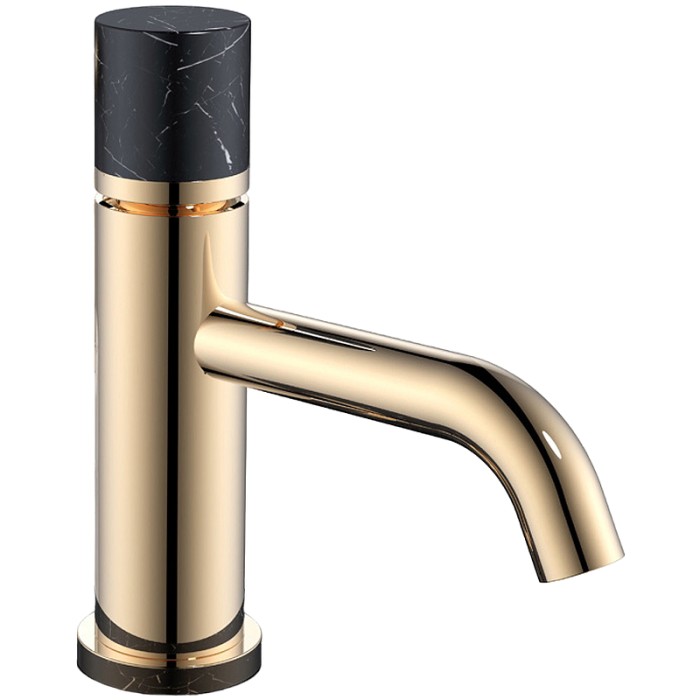 Смеситель для раковины, низкий, Gold mramor black, Boheme Stick - 121-G-MR-B