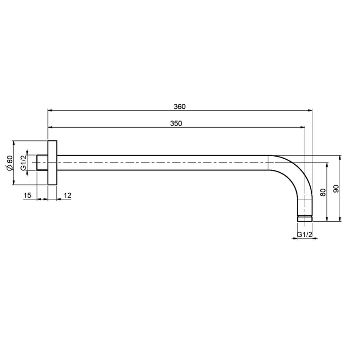 Fima Carlo Frattini Держатель для душа настенный 350мм., Wellness, F2138CR цвет: хром