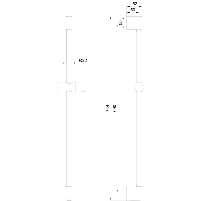 Душевая штанга, Wonzon & Woghand, WW-SL03-MW цвет: белый