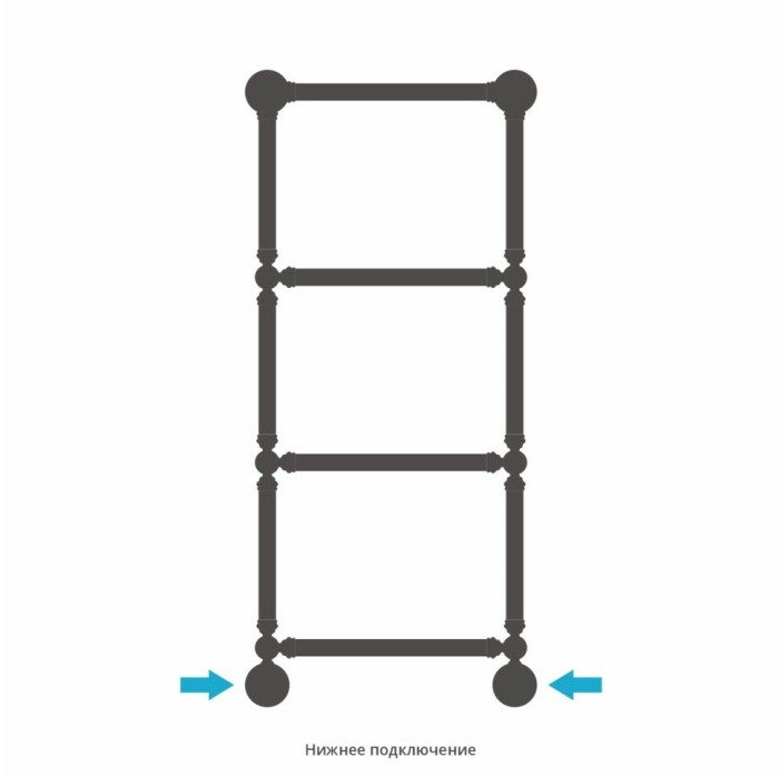 Сунержа Водяной полотенцесушитель 960x400, Ренессанс, 31-0281-9640 цвет: матовый чёрный