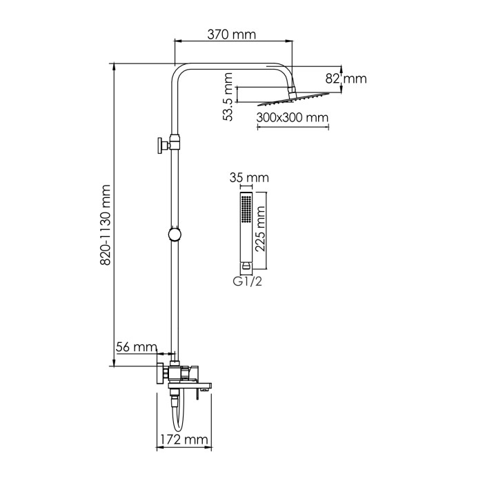 Душевая система со смесителем WasserKRAFT арт. A177.118.103.087.CH