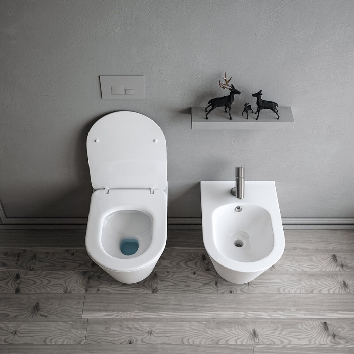 Унитаз подвесной с функцией биде, (без крышки), белый, Avva Boheme 972-2-MW