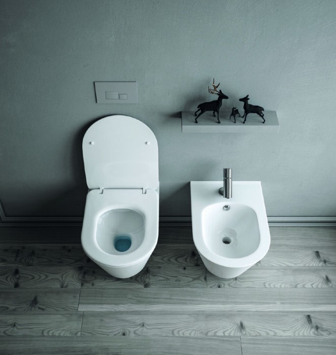 Унитаз подвесной с функцией биде, (без крышки), белый, Avva Boheme 972-2-MW