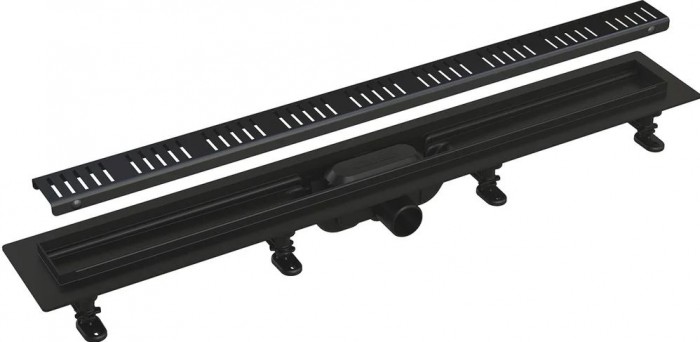 Душевой лоток AlcaPlast APZ10Black APZ10BLACK-650M с решеткой и опорами