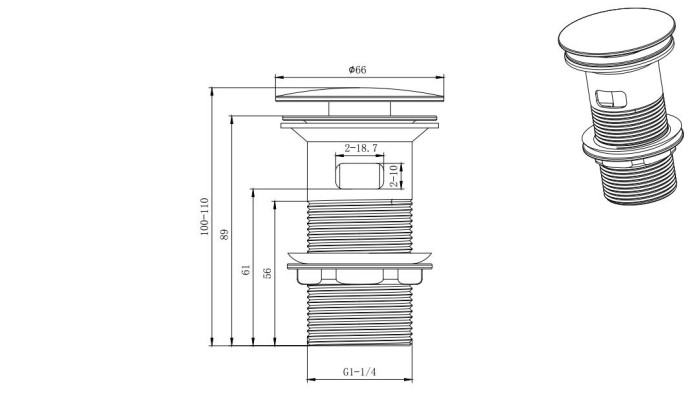 Сливной набор для раковины, Aquatek, черный арт. AQ6001MB