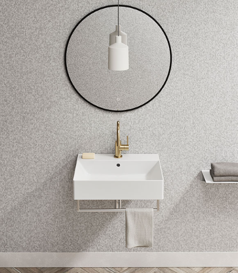 Раковина подвесная GSI Kube Х 60х47х16 см, 1 отверстие для смесителя, с переливом, санфарфор, цвет белый арт. 9431111