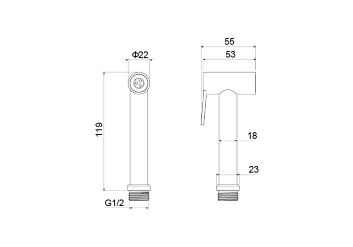 Гигиенический ручной душ, Aquatek, черный арт. AQ2057MB