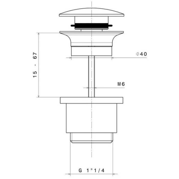 Донный клапан для раковины, Eterna Kerama Marazzi, медь - 24686KM.59.067
