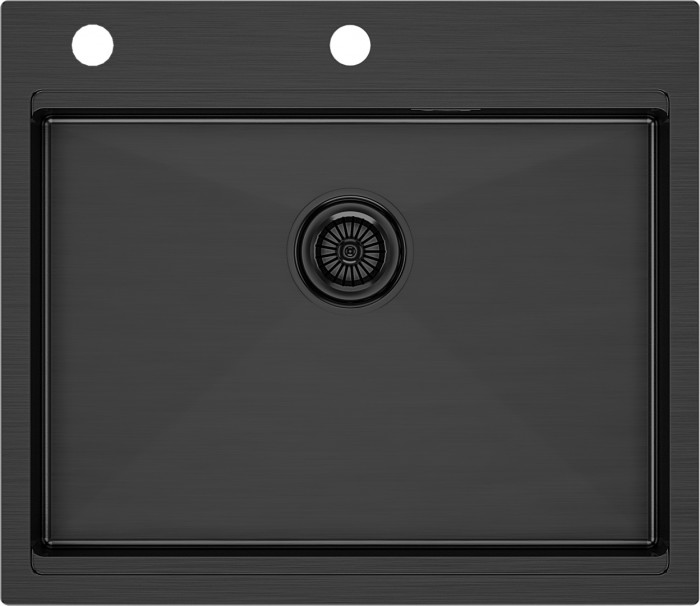 Мойка для кухни нержавеющая 590х510мм Paulmark BRIM-PRO, вороненая сталь - PM705951-GM